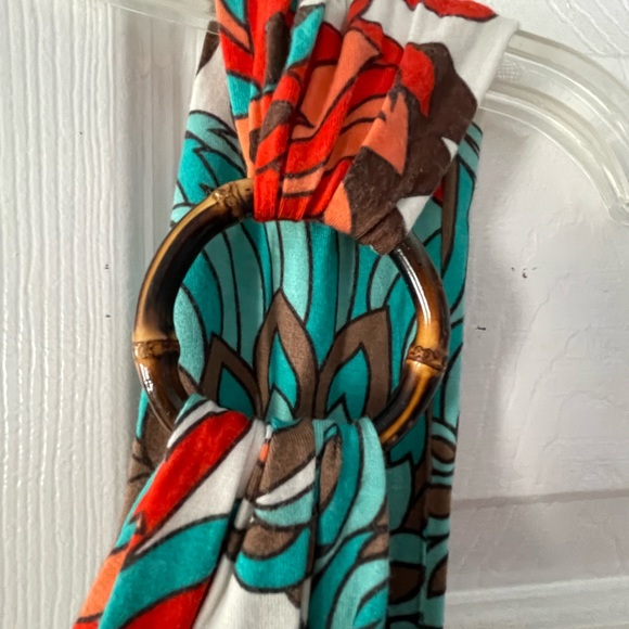 Milly New York Orange & Turquoise Floral Sun Dress Size Small - Picture 7 of 9